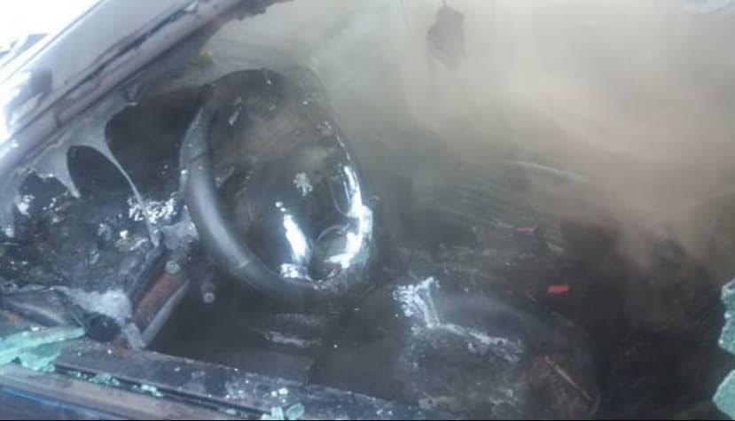 В Грибино сгорел легковой автомобиль