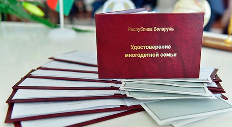 Удостоверение многодетной семьи