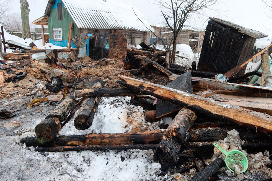 В деревне Старое Полесье горел сарай
