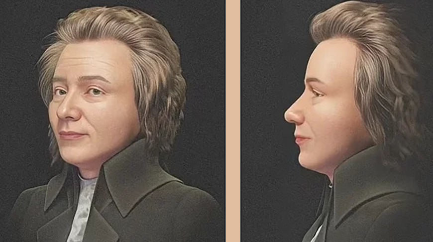 Ученые воссоздали внешность Моцарта по черепу, найденному на месте его захоронения