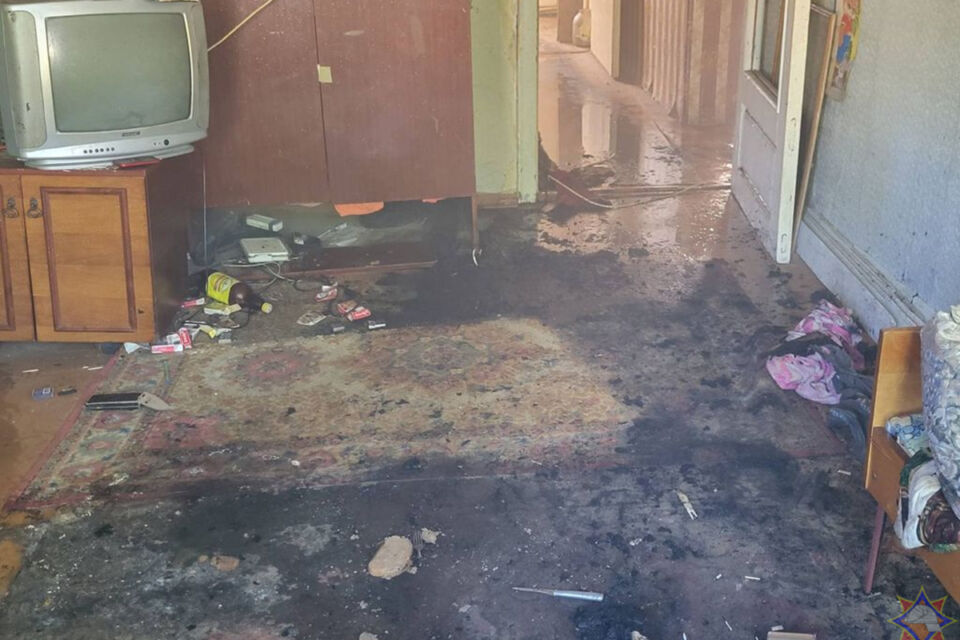 Работники МЧС спасли мужчину при пожаре в Лидском районе