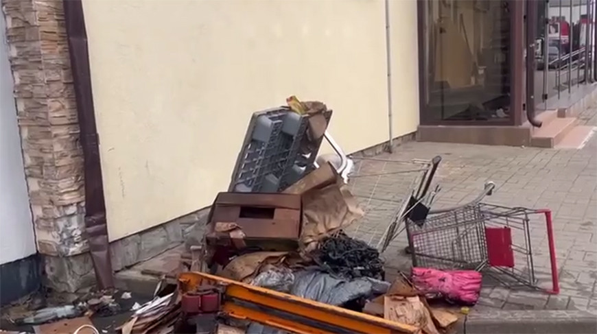 В Смолевичах горел магазин