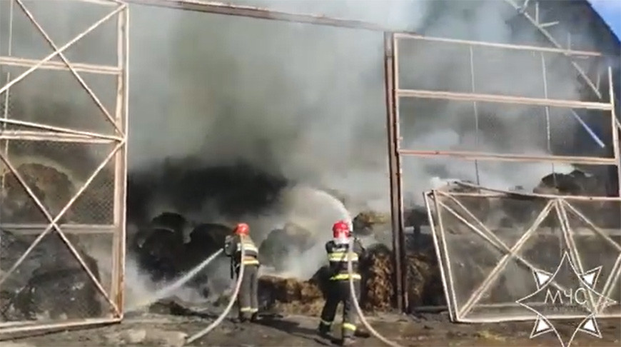 При пожаре в Минском районе спасли 100 тонн сена