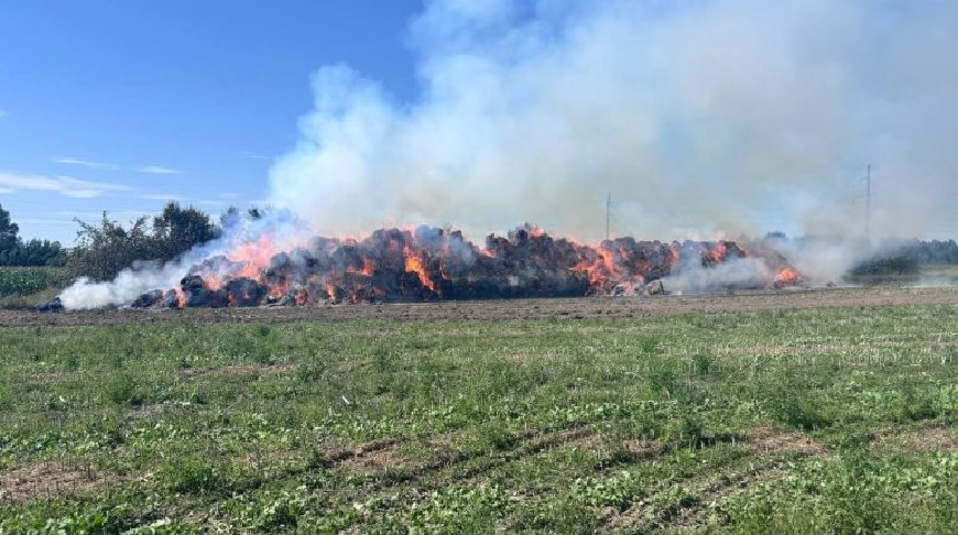 В Ивацевичском районе в поле сгорело 80 тонн соломы