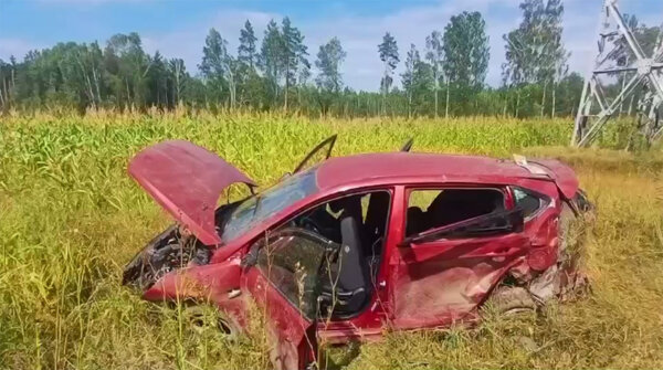 Легковушка съехала в кювет и опрокинулась в Светлогорском районе, пострадали два человека